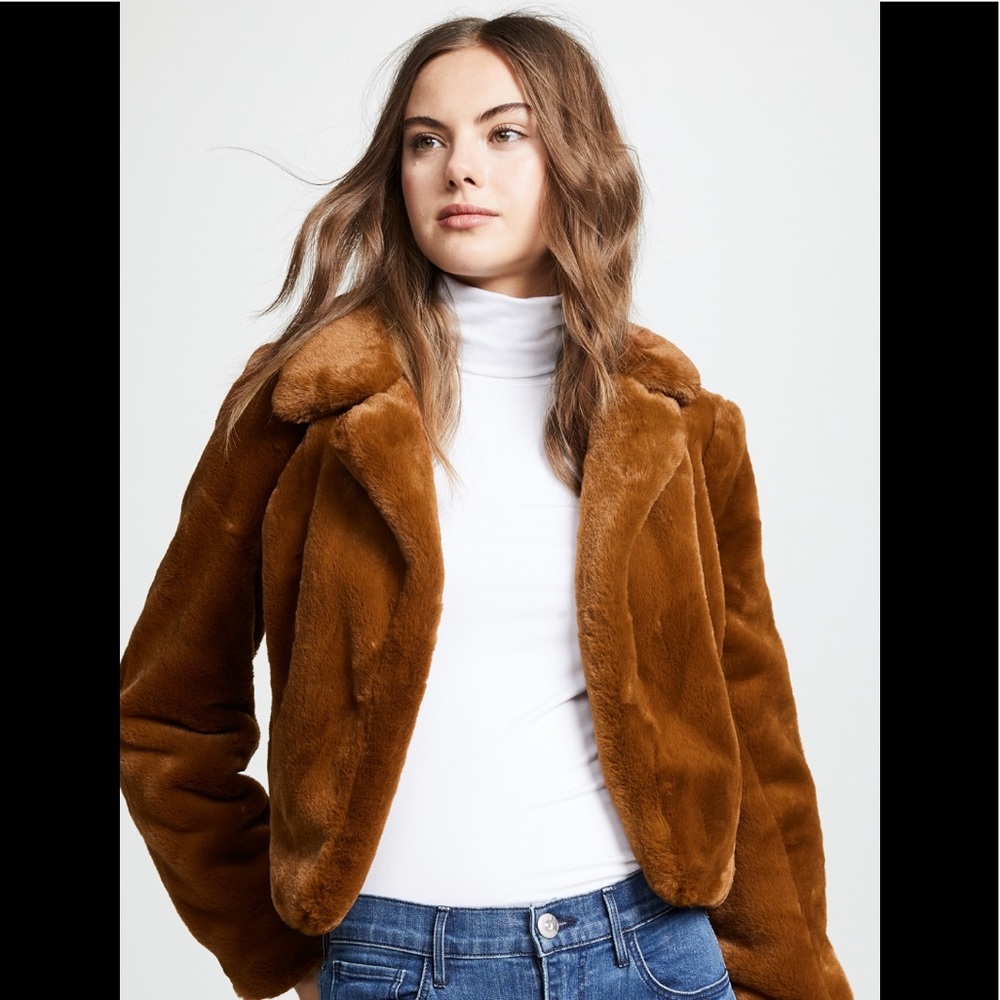 BLANK Denim Faux Fur Cropped Jacket